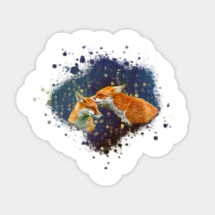 Bokeh Fox Love Sticker